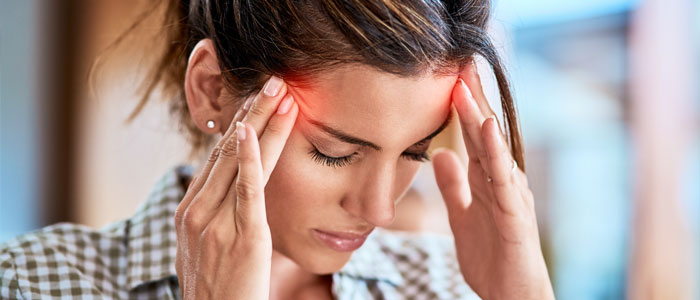 woman with migraine